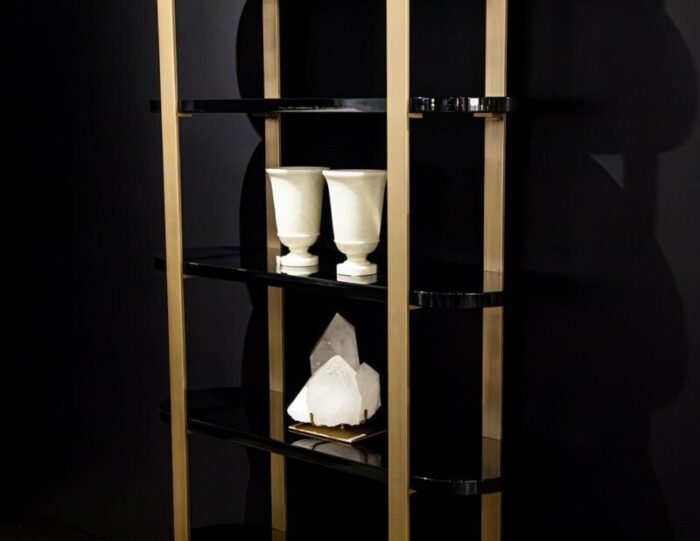 C 3128 Modern Bookcase Cabinet Brass Black 0016 master