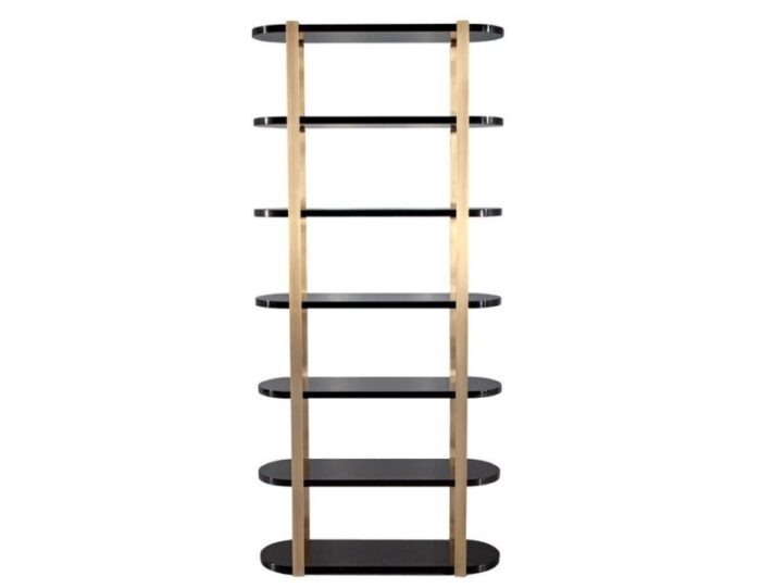 C 3128 Modern Bookcase Cabinet Brass Black 002 master