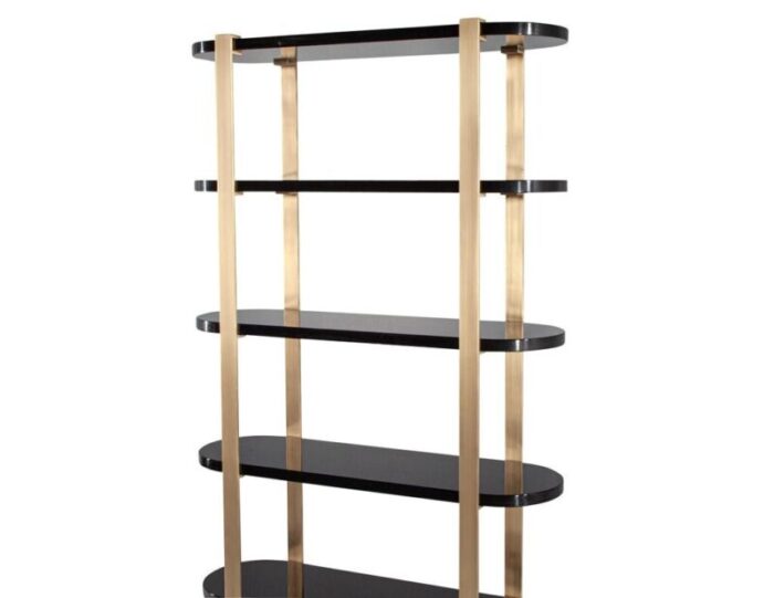 C 3128 Modern Bookcase Cabinet Brass Black 003 master