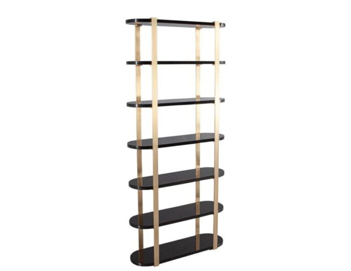 C 3128 Modern Bookcase Cabinet Brass Black 005 master