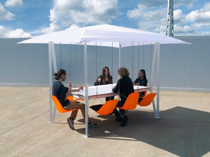 Swing Table Canopy Orange White 1 master