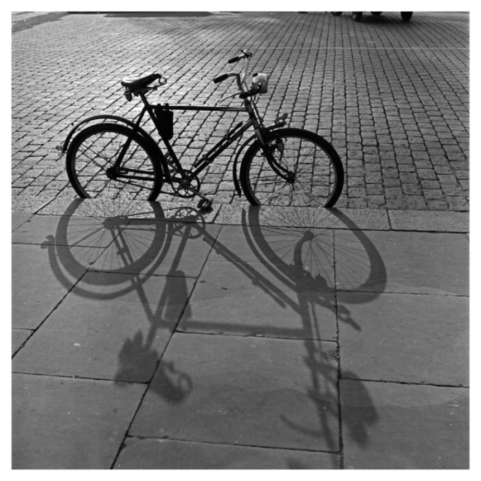 a bicycle with its shadow in the autumn 1930 photographic print 0441