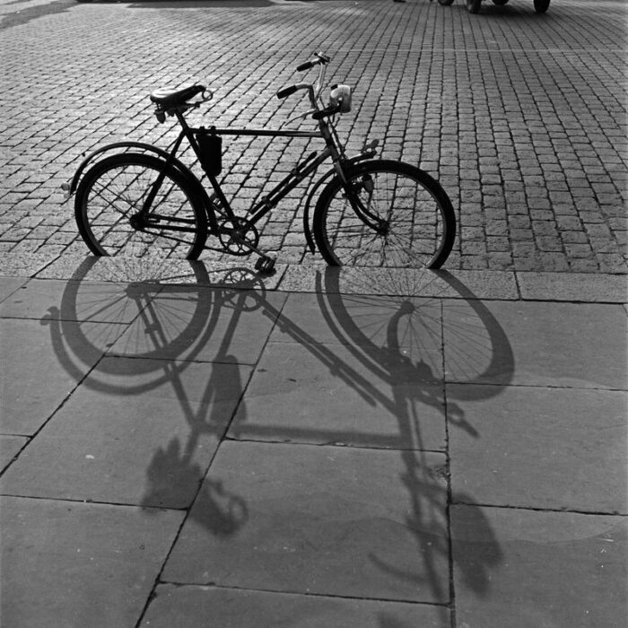 a bicycle with its shadow in the autumn 1930 photographic print 4076