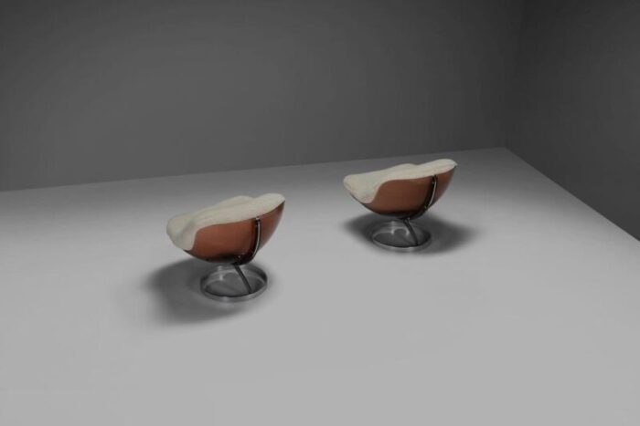 acrylic and wool sphere lounge chairs attributed to boris tabacoff for mmm 1971 set of 2 3576