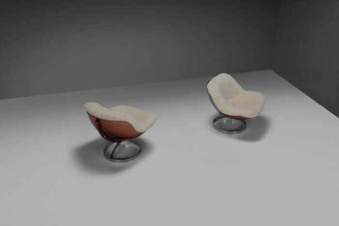 acrylic and wool sphere lounge chairs attributed to boris tabacoff for mmm 1971 set of 2 8635