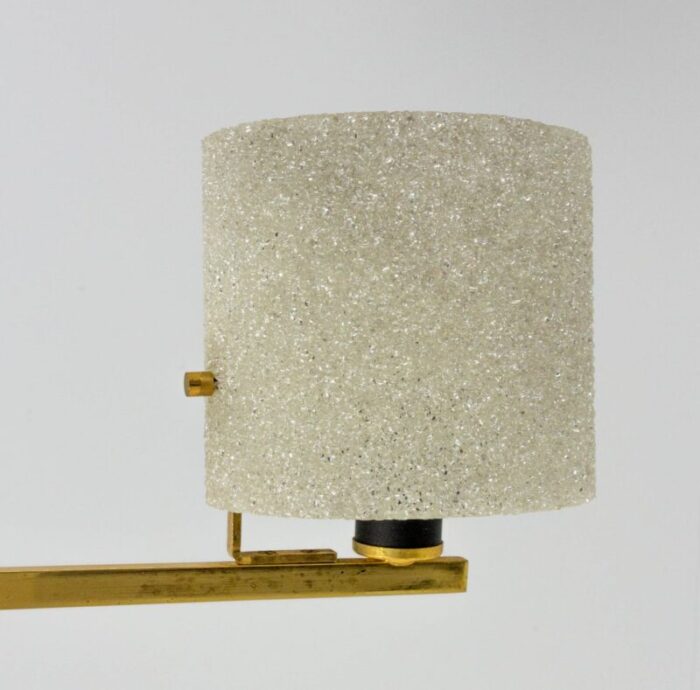 acrylic glass and brass pendant lamp or chandelier from arlus france 1950s 8