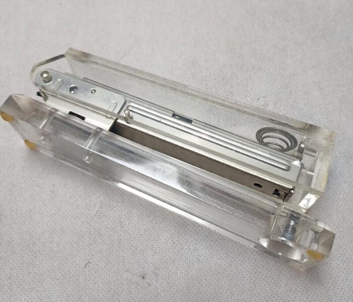 acrylic glass stapler and hole punch 1970s set of 2 9341