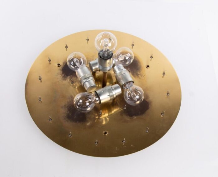 amber venini tronchi murano glass brass flush mount ceiling light by j t kalmar 10