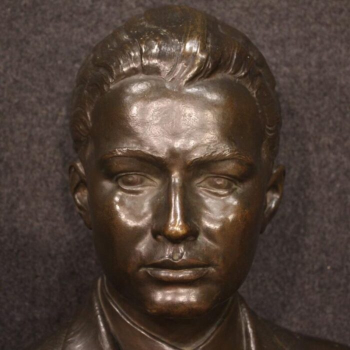 american artist half bust sculpture 1930 bronze 0953