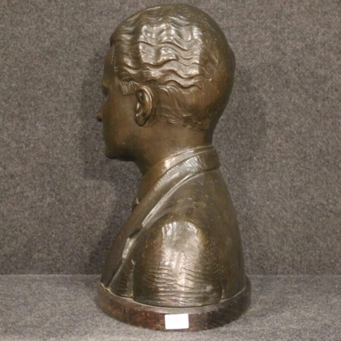 american artist half bust sculpture 1930 bronze 8343