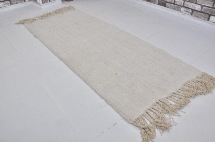 anatolian white hemp kilim rug 1960s 2563