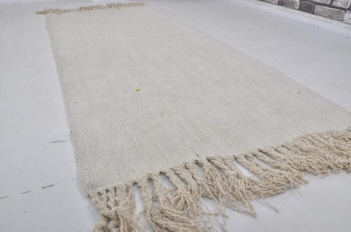 anatolian white hemp kilim rug 1960s 3082