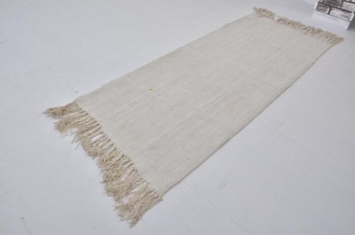 anatolian white hemp kilim rug 1960s 5249