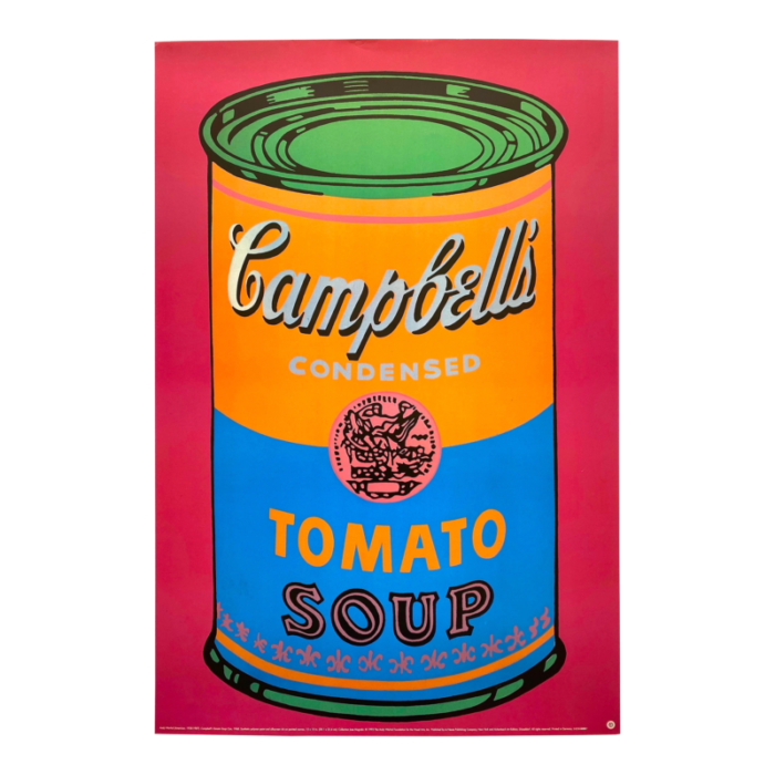 andy warhol foundation vintage 1993 lithograph print pop art poster campbells tomato soup can 1968 1157