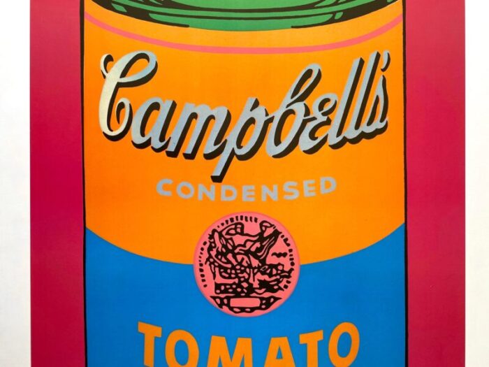 andy warhol foundation vintage 1993 lithograph print pop art poster campbells tomato soup can 1968 4332