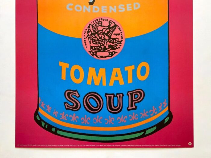 andy warhol foundation vintage 1993 lithograph print pop art poster campbells tomato soup can 1968 4885