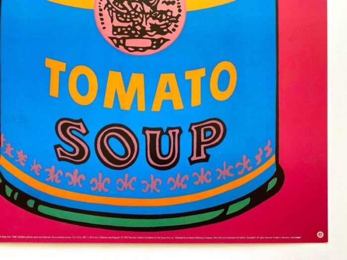 andy warhol foundation vintage 1993 lithograph print pop art poster campbells tomato soup can 1968 6318