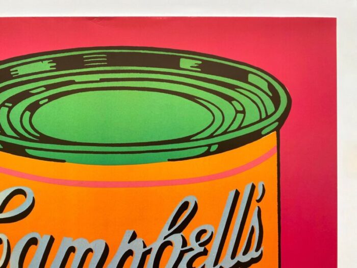 andy warhol foundation vintage 1993 lithograph print pop art poster campbells tomato soup can 1968 8060