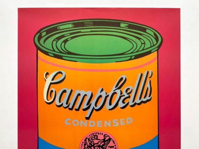 andy warhol foundation vintage 1993 lithograph print pop art poster campbells tomato soup can 1968 9198