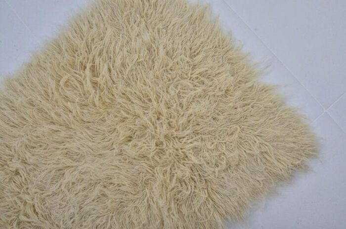 angora yellow handmade wool kilim rug 1960s 4039