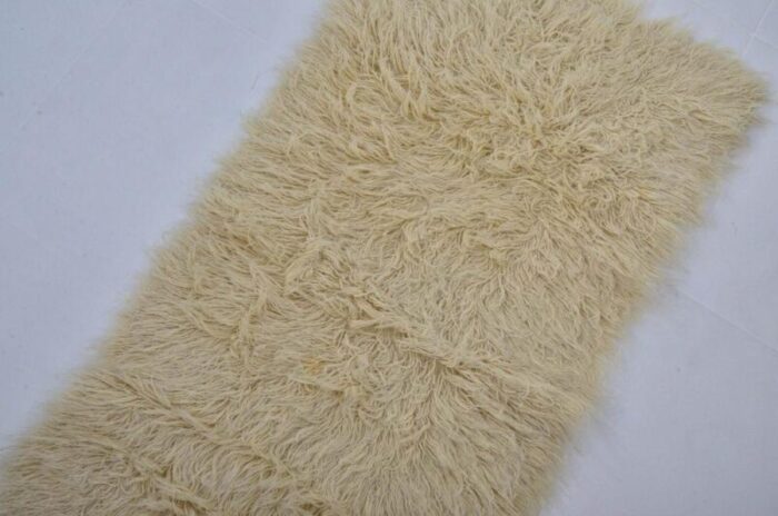 angora yellow handmade wool kilim rug 1960s 7742