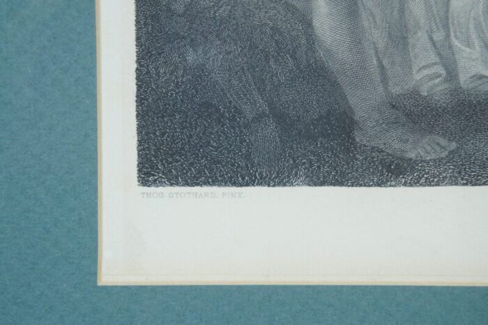 antique 1886 thomas stothard the vintage festival engraving print framed 1978