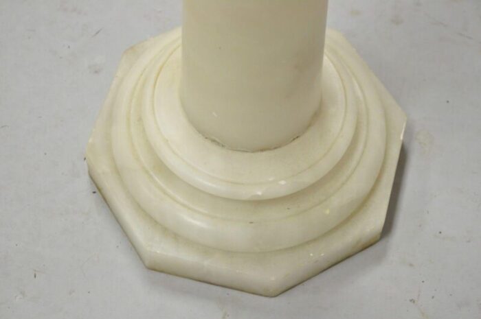 antique alabaster marble empire style carved column pedestal plant stand 5054