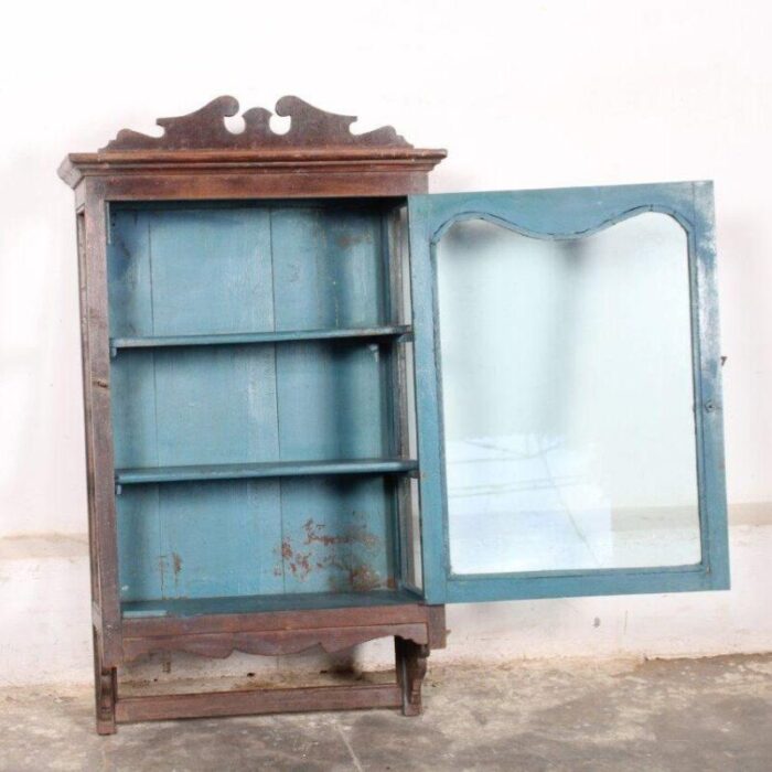 antique anglo indian teakwood hanging cabinet 2186