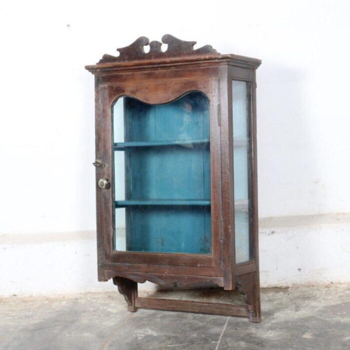 antique anglo indian teakwood hanging cabinet 4281