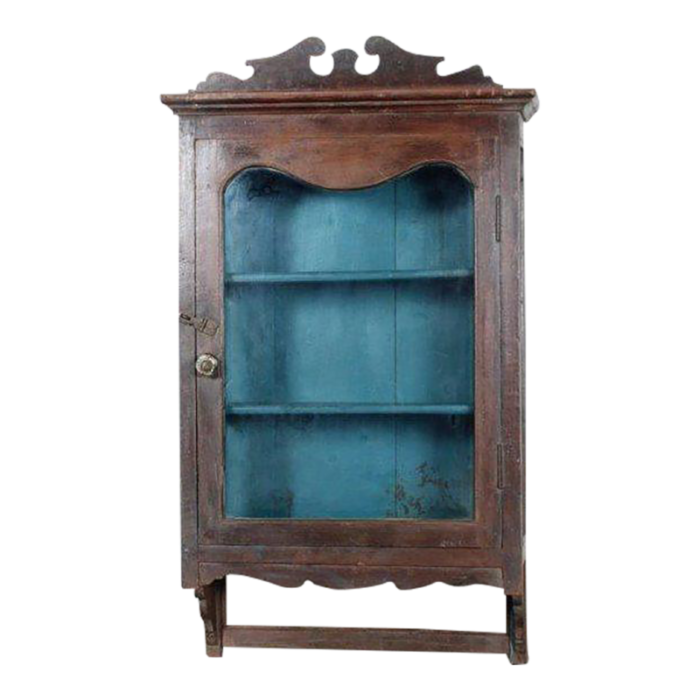 antique anglo indian teakwood hanging cabinet 9716