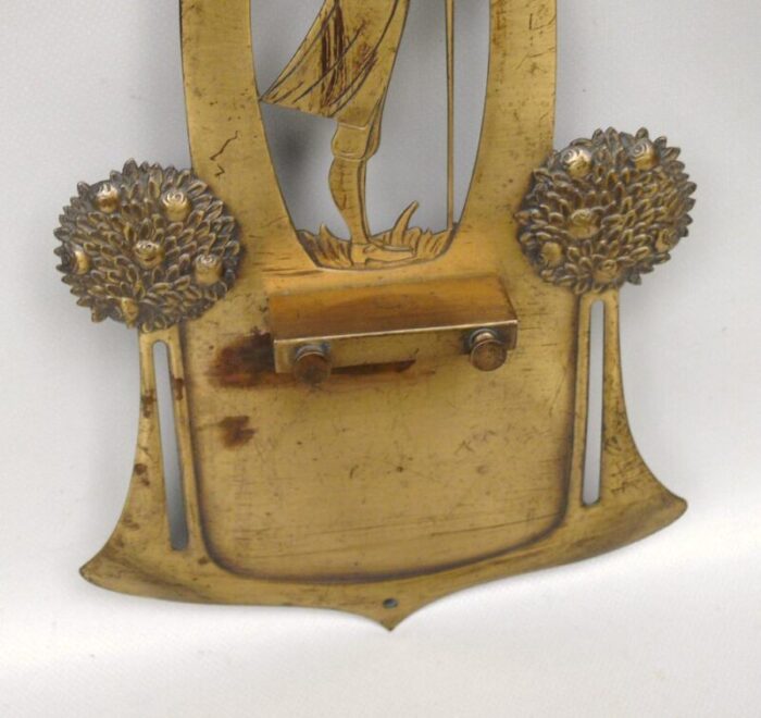 antique art nouveau wall mount in brass 1890s 5141