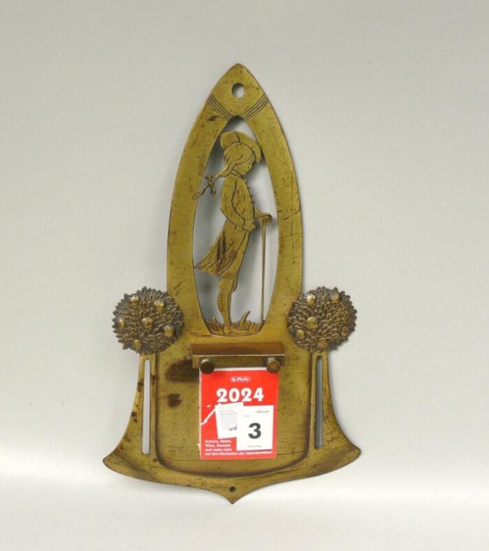 antique art nouveau wall mount in brass 1890s 8474