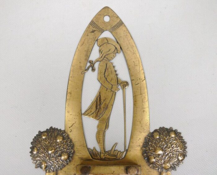 antique art nouveau wall mount in brass 1890s 8544