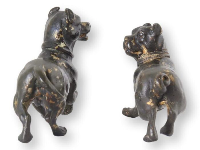 antique bronze pug dogs a pair 9930