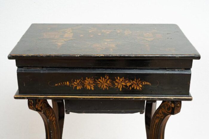 antique chinese papier mache worktable 5139