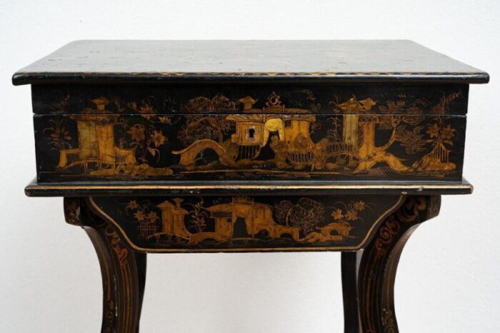 antique chinese papier mache worktable 9821