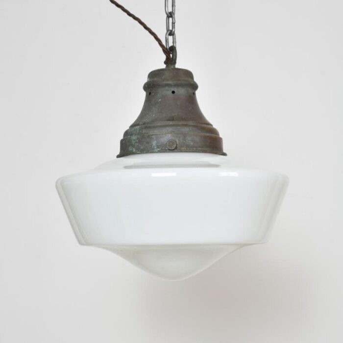 antique church opaline pendant light 1