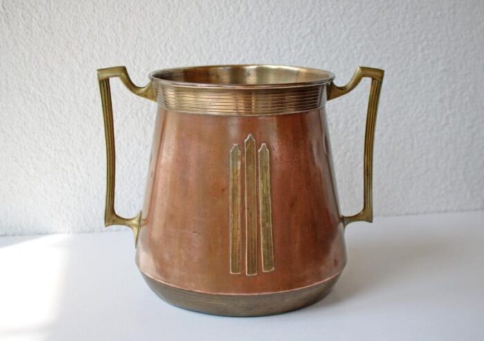 antique copper and brass planter 1890 9171