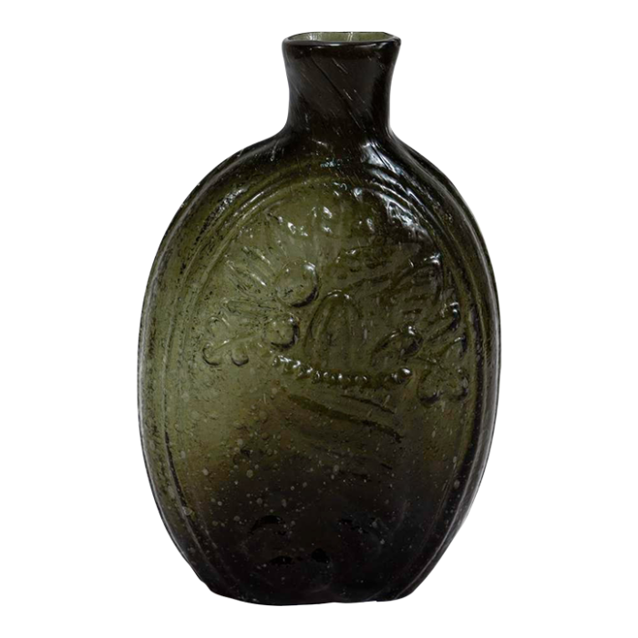 antique cornucopia urn pictoral american blown glass flask or bottle g iii 9211