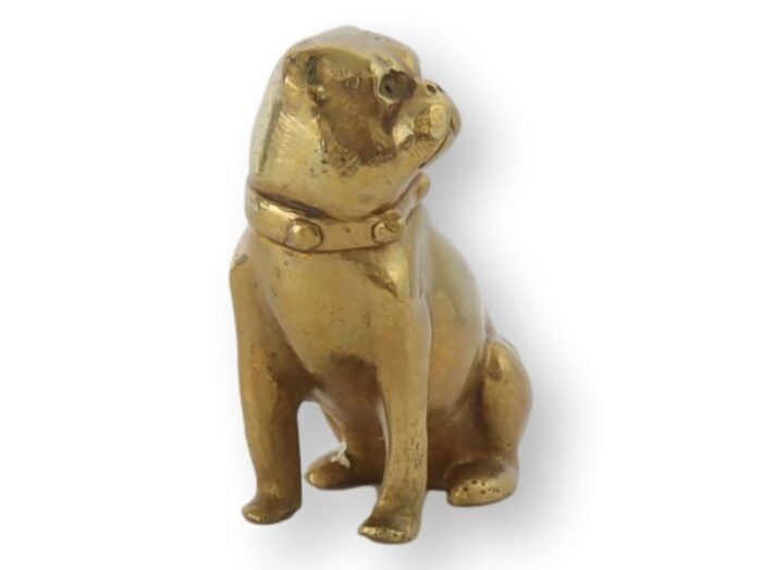 antique english brass pug dog paperweight figure 5146