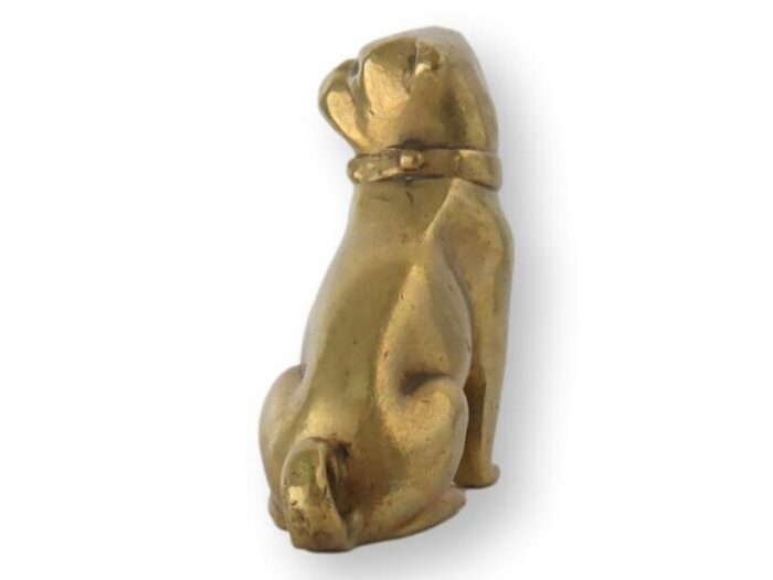 antique english brass pug dog paperweight figure 5577