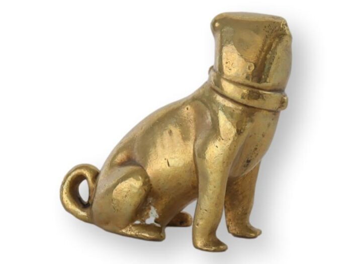 antique english brass pug dog paperweight figure 9267