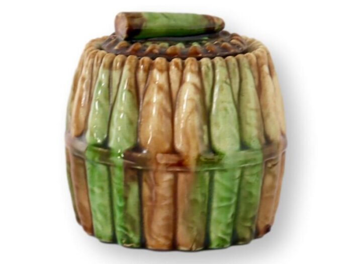 antique english majolica tobacco jar humidor 8826