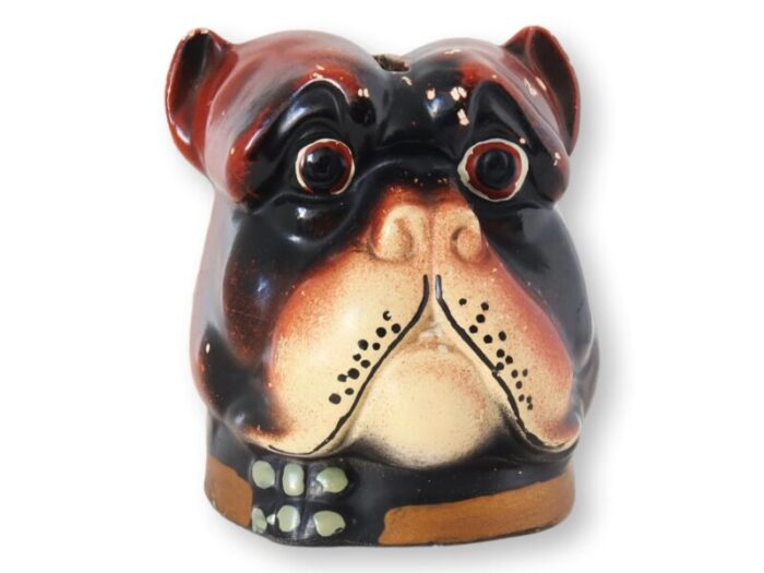 antique english porcelain pug dog smash bank 8082