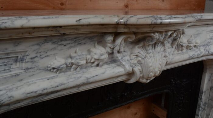 antique french louis xvregency style breche violette marble mantel 19th century 6379