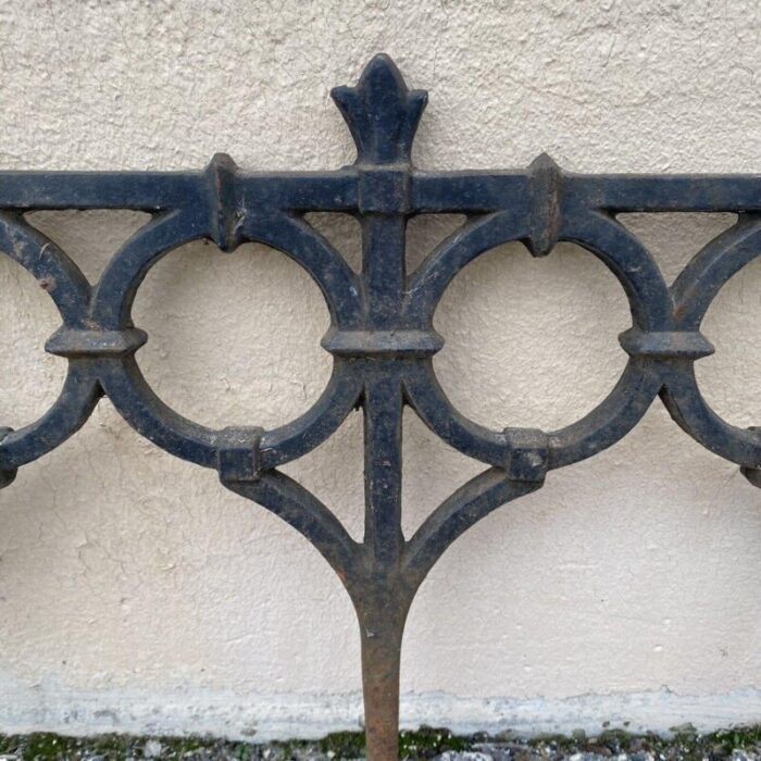 antique french victorian cast iron outdoor garden fence edge edging set of 8 7071