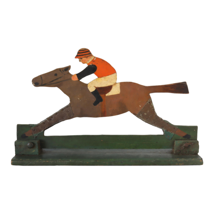 antique horse and jockey game carving 5605