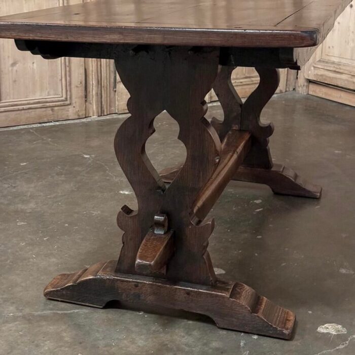 antique italian rustic style trestle table 2332