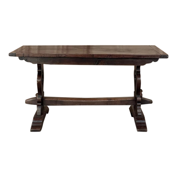 antique italian rustic style trestle table 4534