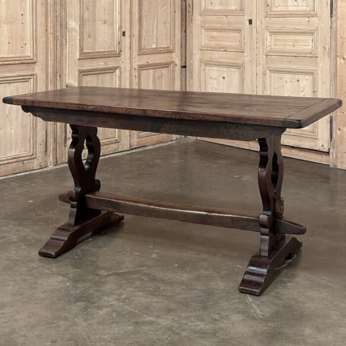 antique italian rustic style trestle table 6219